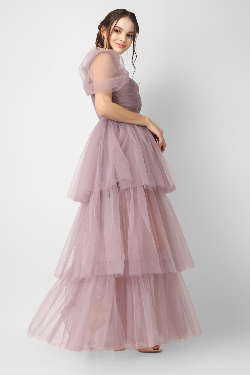 Mauve tulle dress hotsell