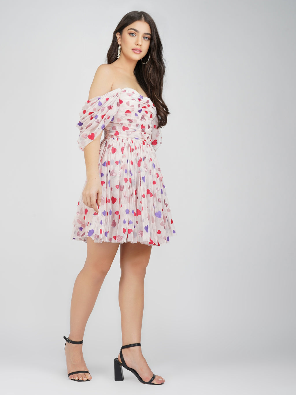 Sydney Rainbow Heart Mini Dress UK6 / Rainbow Heart