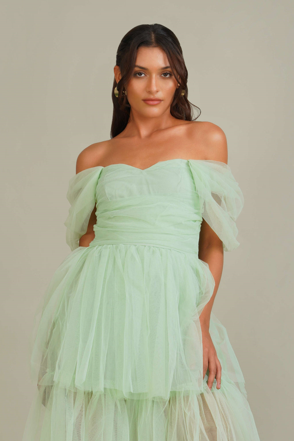 Sydney Tulle Maxi Dress in Sage