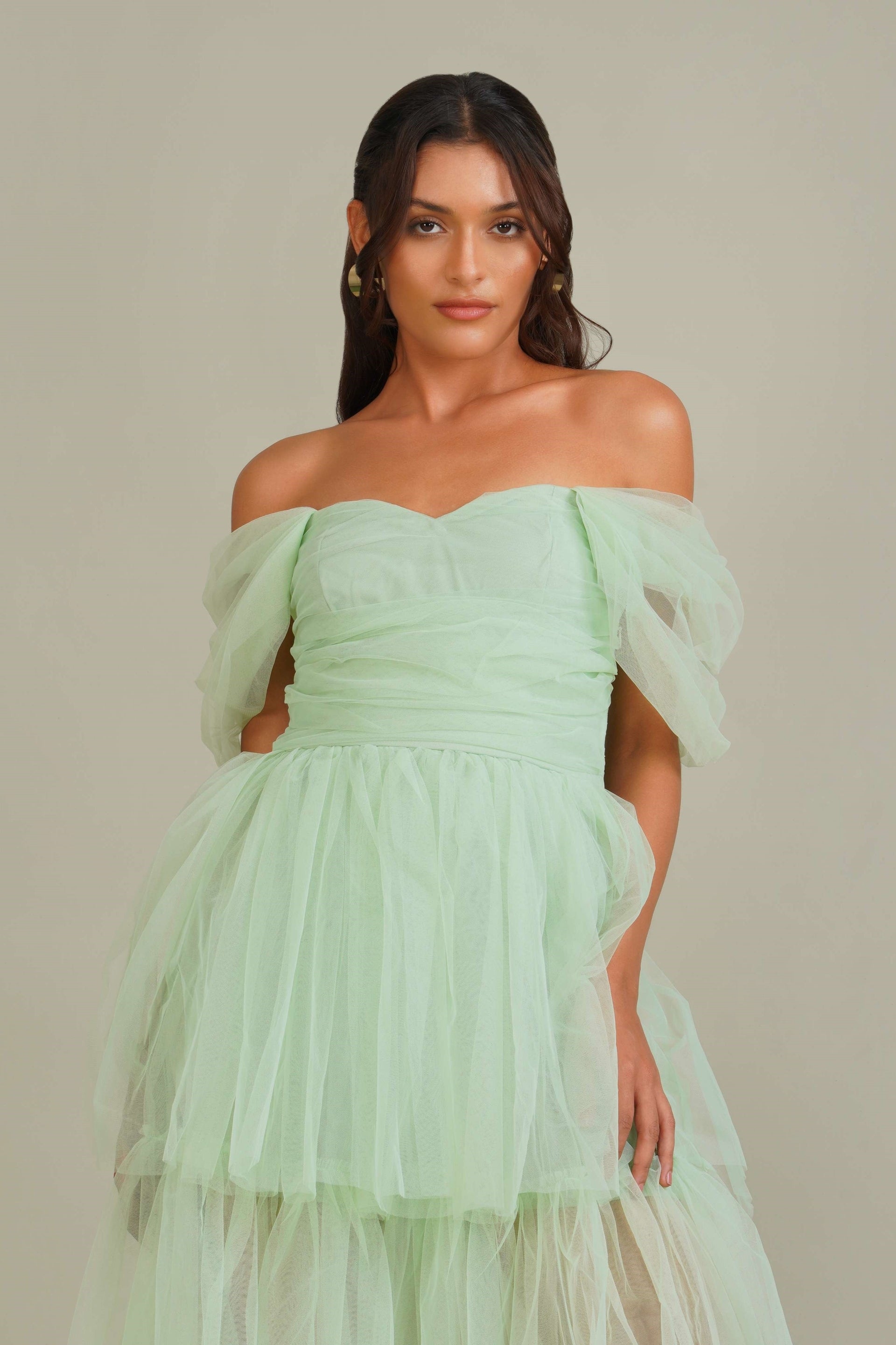 Sydney Tulle Maxi Dress in Sage