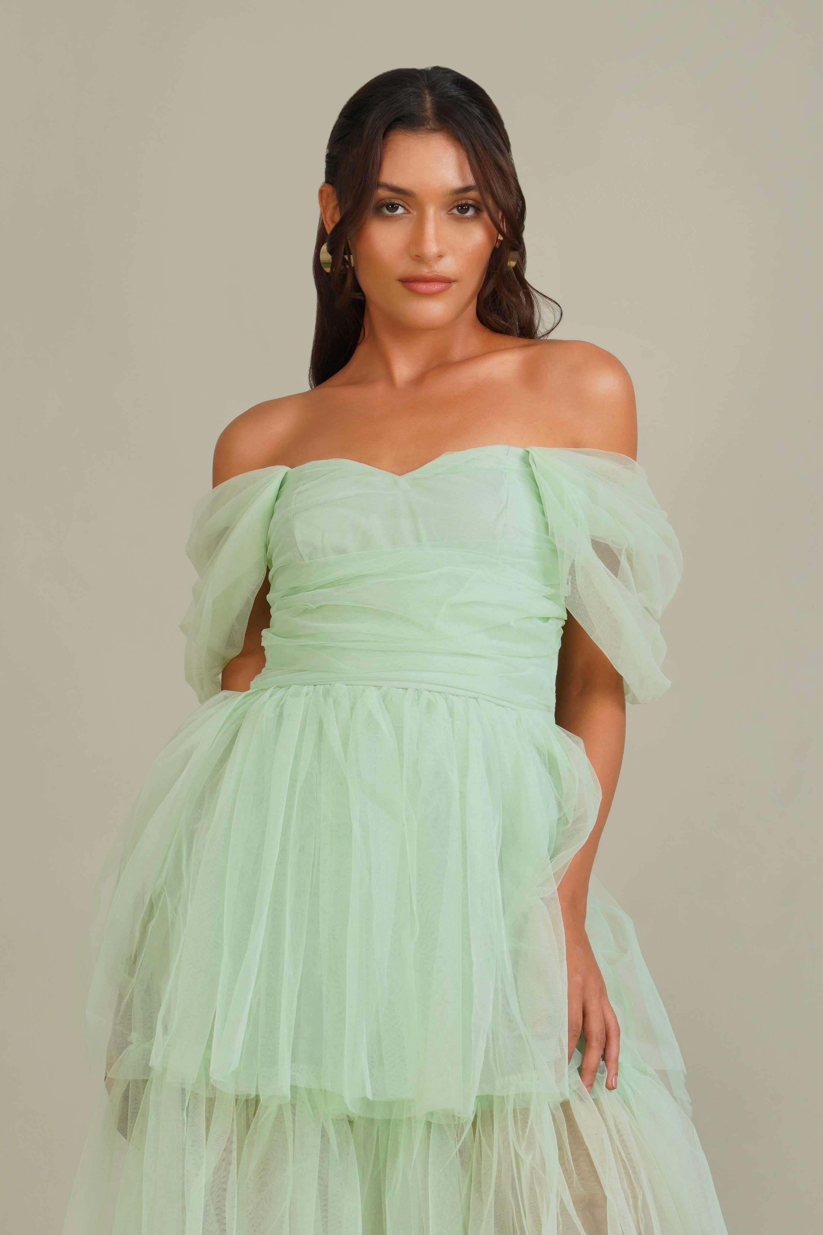 Sydney Tulle Maxi Dress in Sage