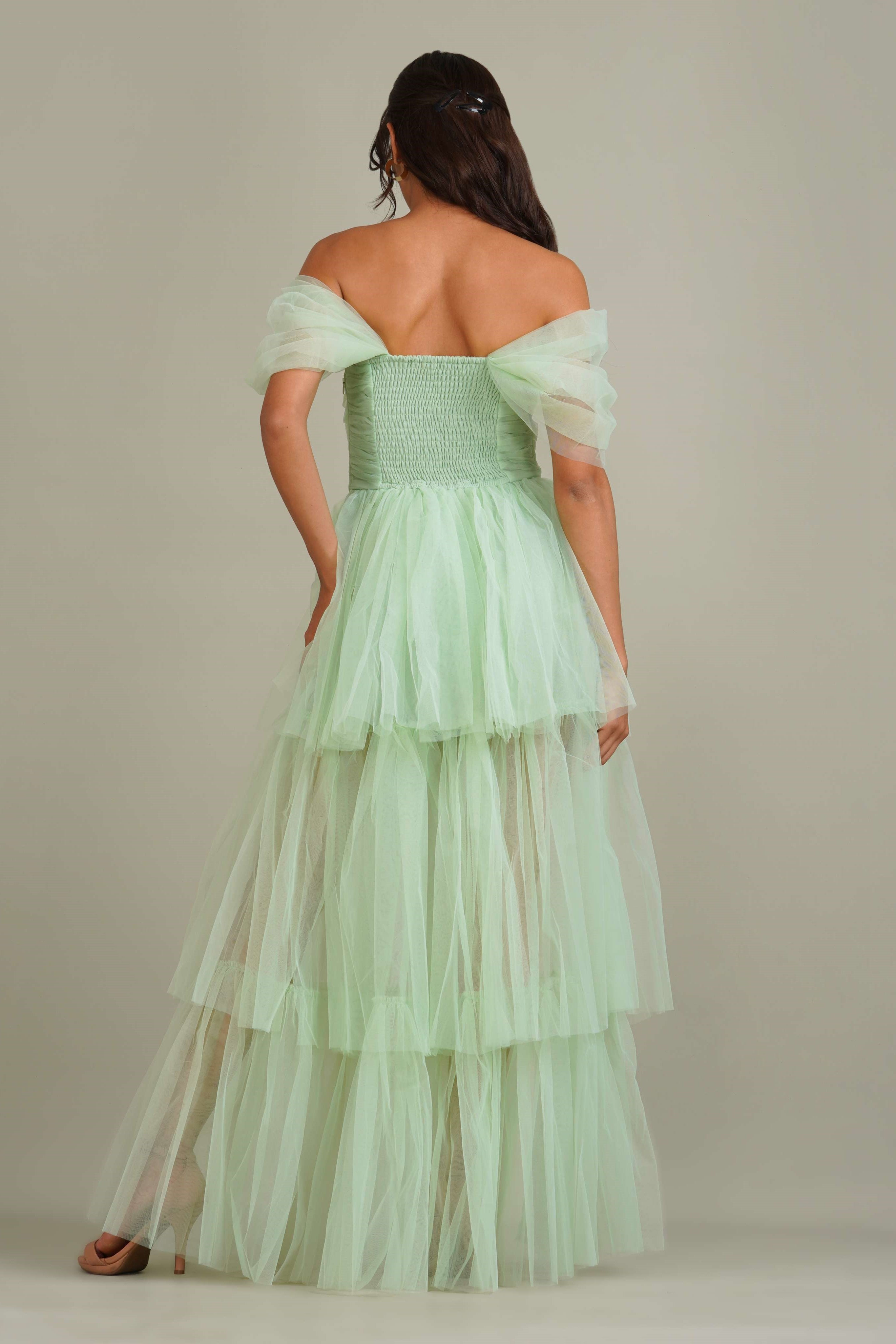 Sydney Tulle Maxi Dress in Sage