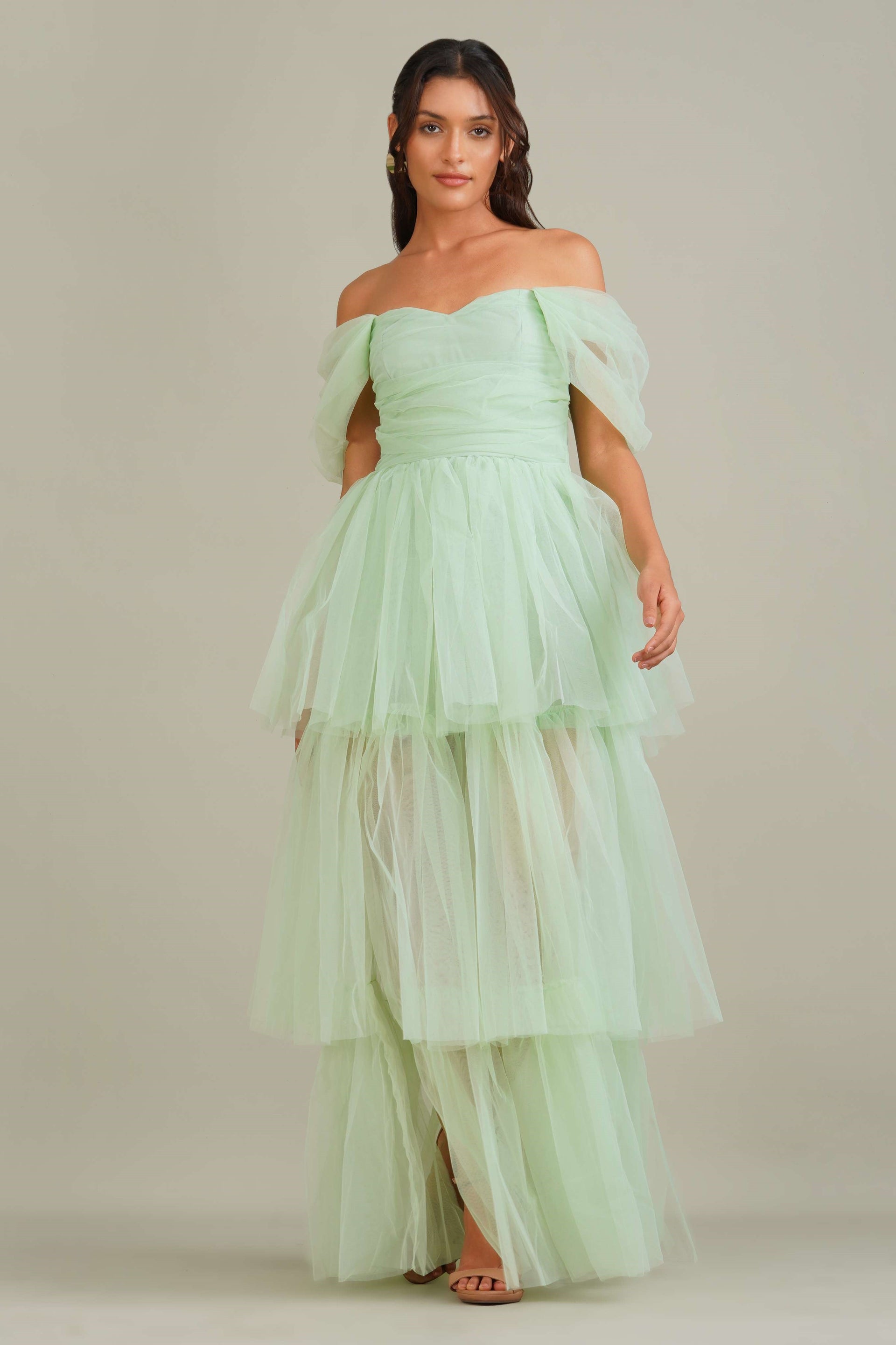 Sydney Tulle Maxi Dress in Sage