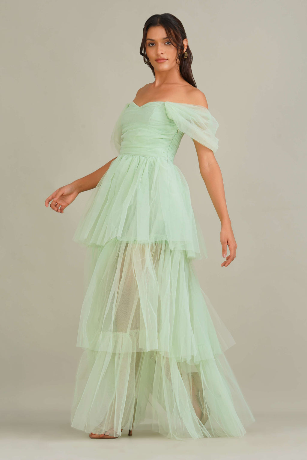 Sydney Tulle Maxi Dress in Sage