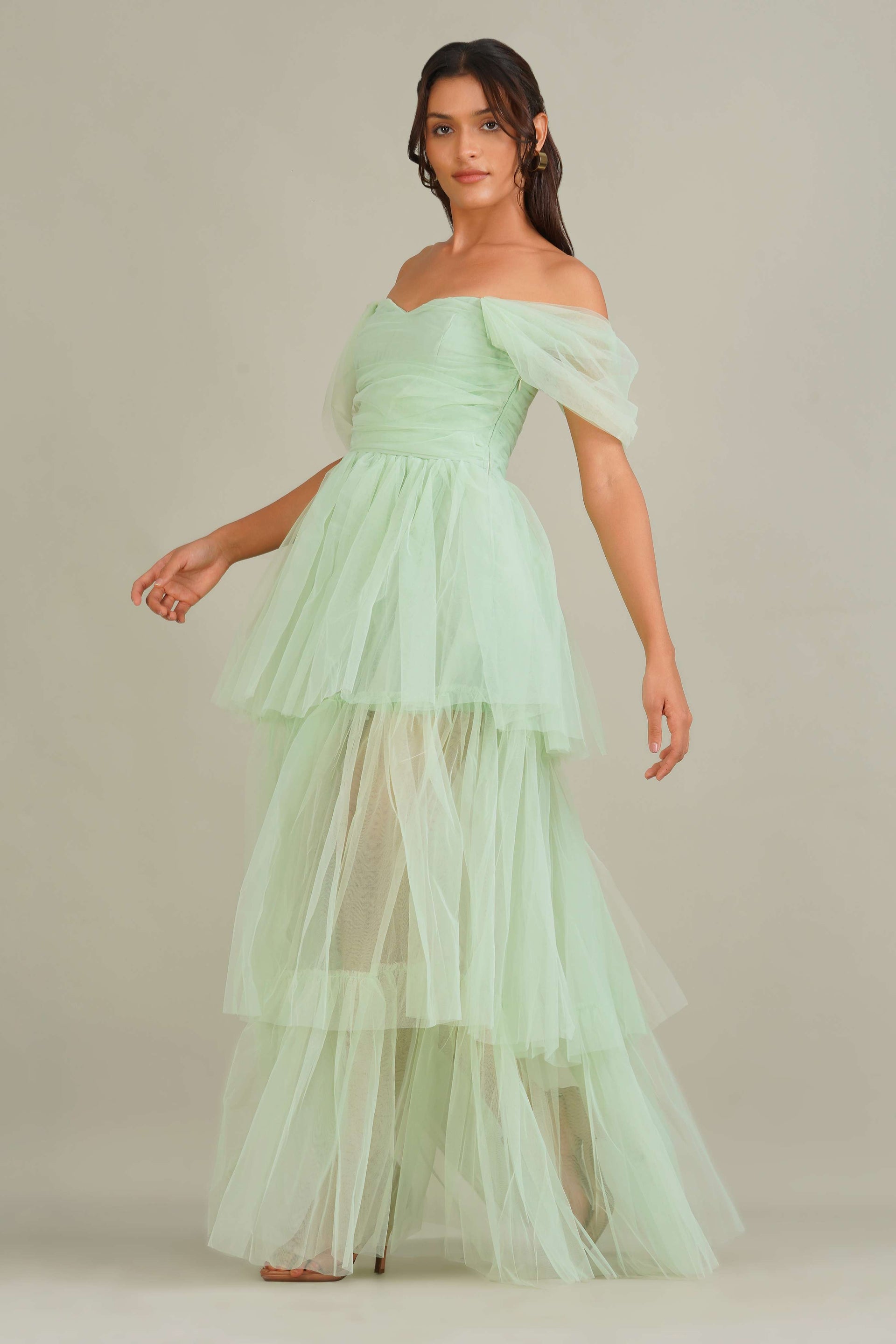 Sydney Tulle Maxi Dress in Sage