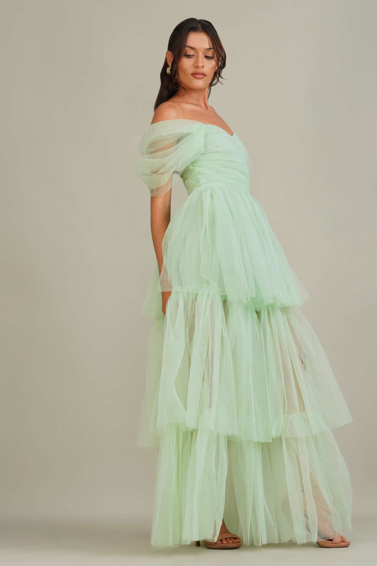 Sydney Tulle Maxi Dress in Sage