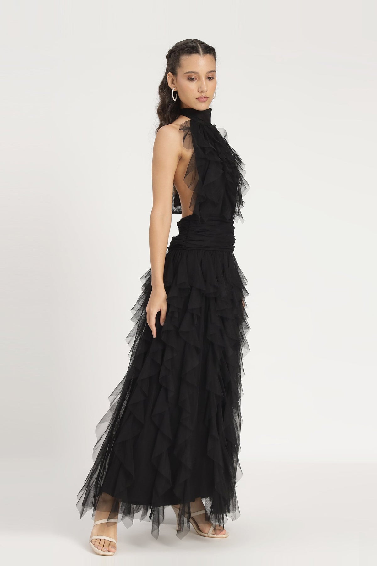 lace and beads ruffle dress Tabitha Tulle Maxi in Black – & Size:29L Cannes 2003 Royal Blue Homecoming Dress quality polyester