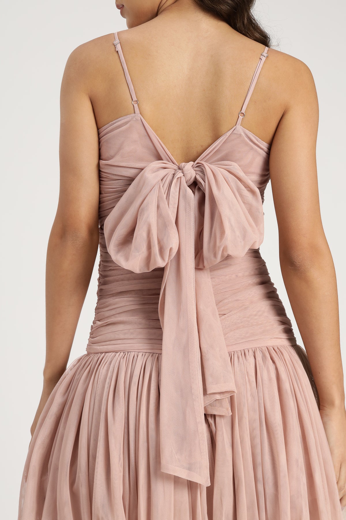 Theodora Tulle Mini Dress in Blush