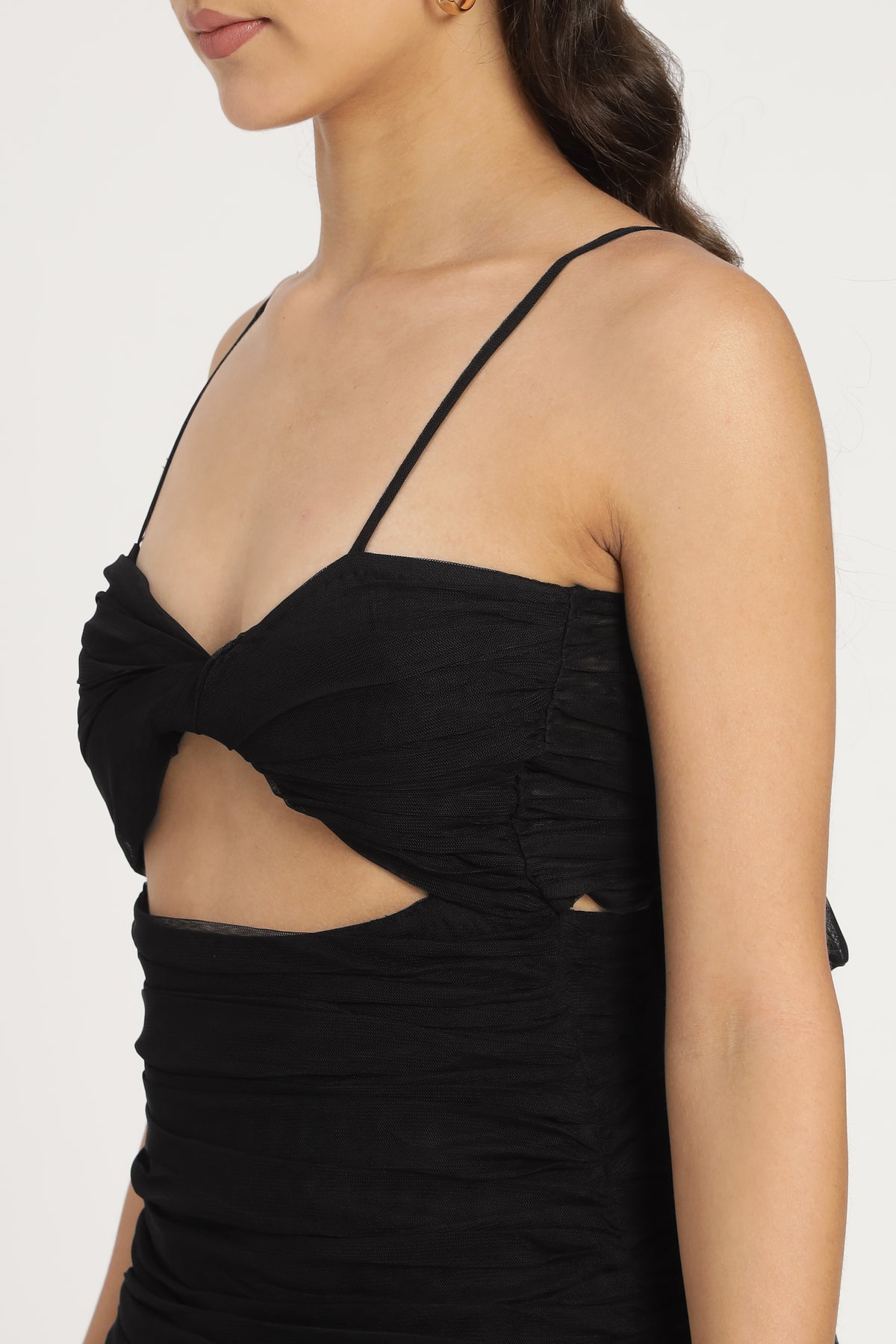 Theodora Tulle Mini Dress in Black