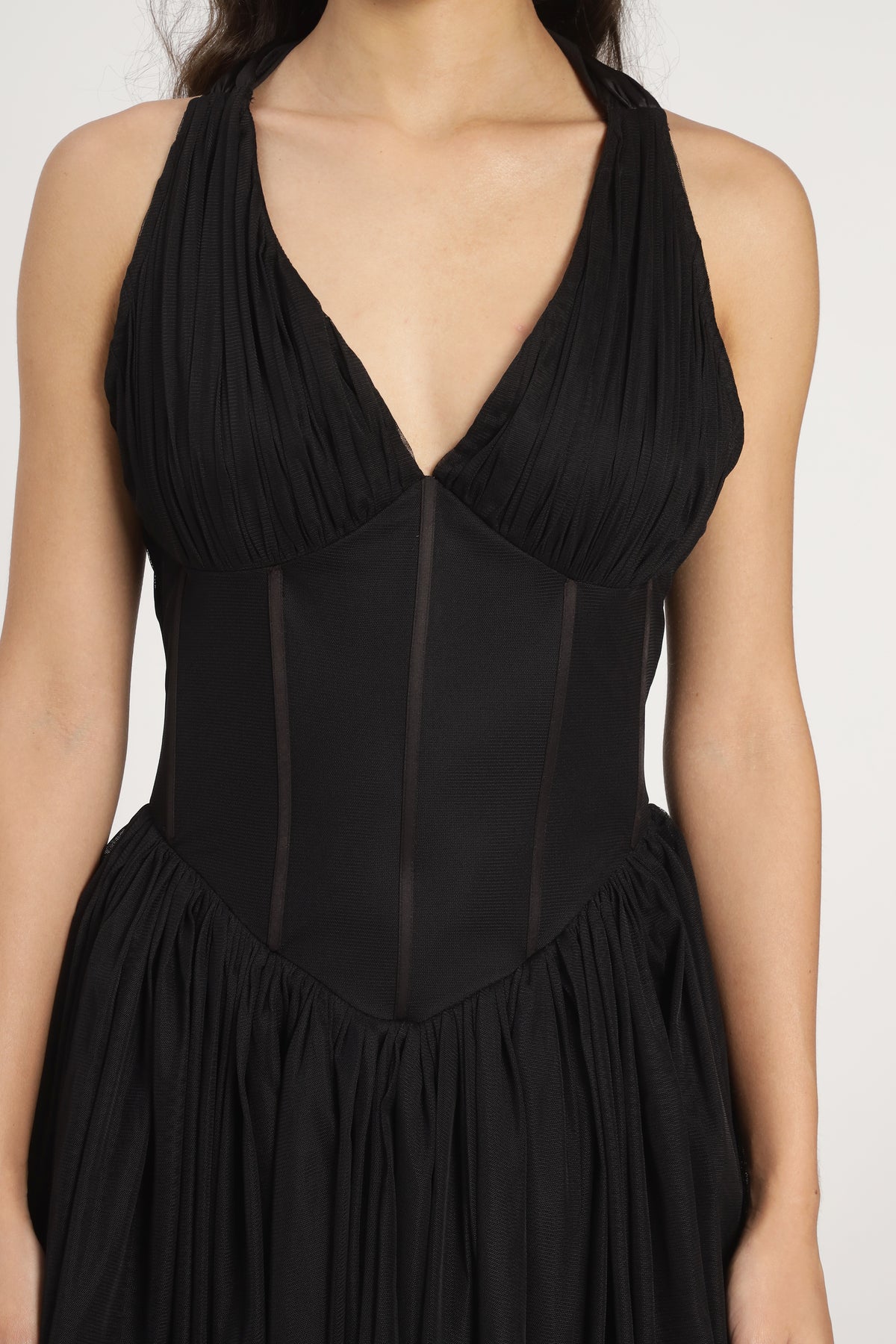 Therma Tulle Mini Dress in Black