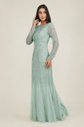 Tionara Embellished Maxi Dress in Mint