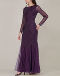 Tionara Embellished Maxi Dress in Violet