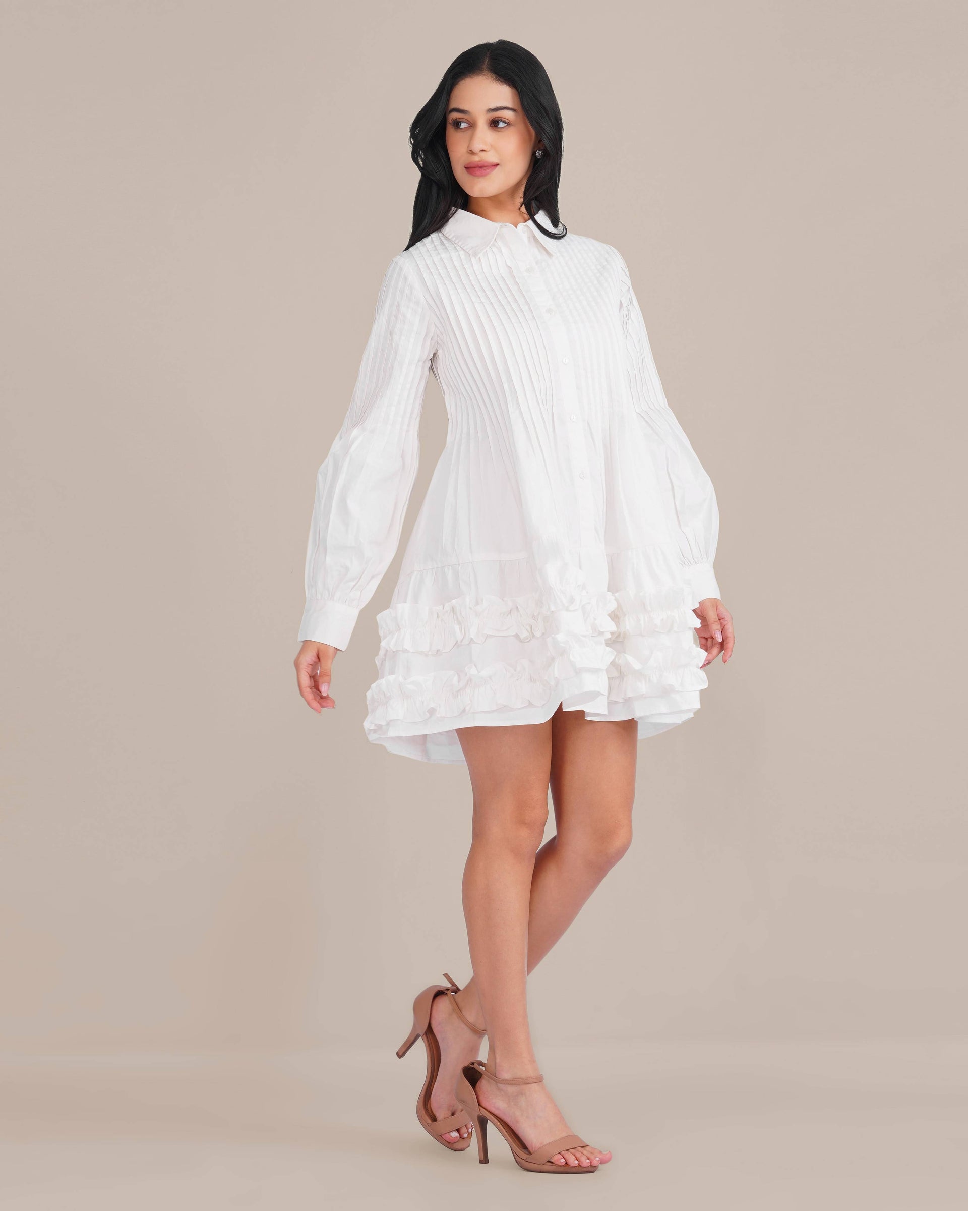 Tokyo Poplin Mini Dress in White