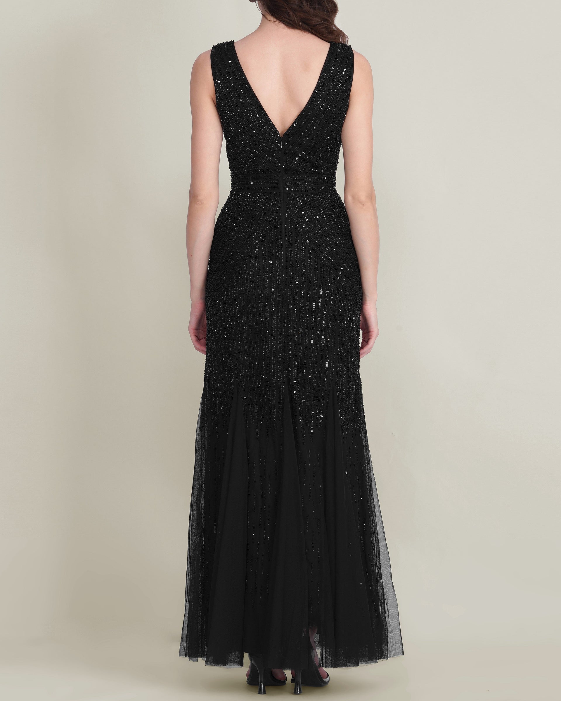 Tuvalu Embellished Maxi Dress in Black