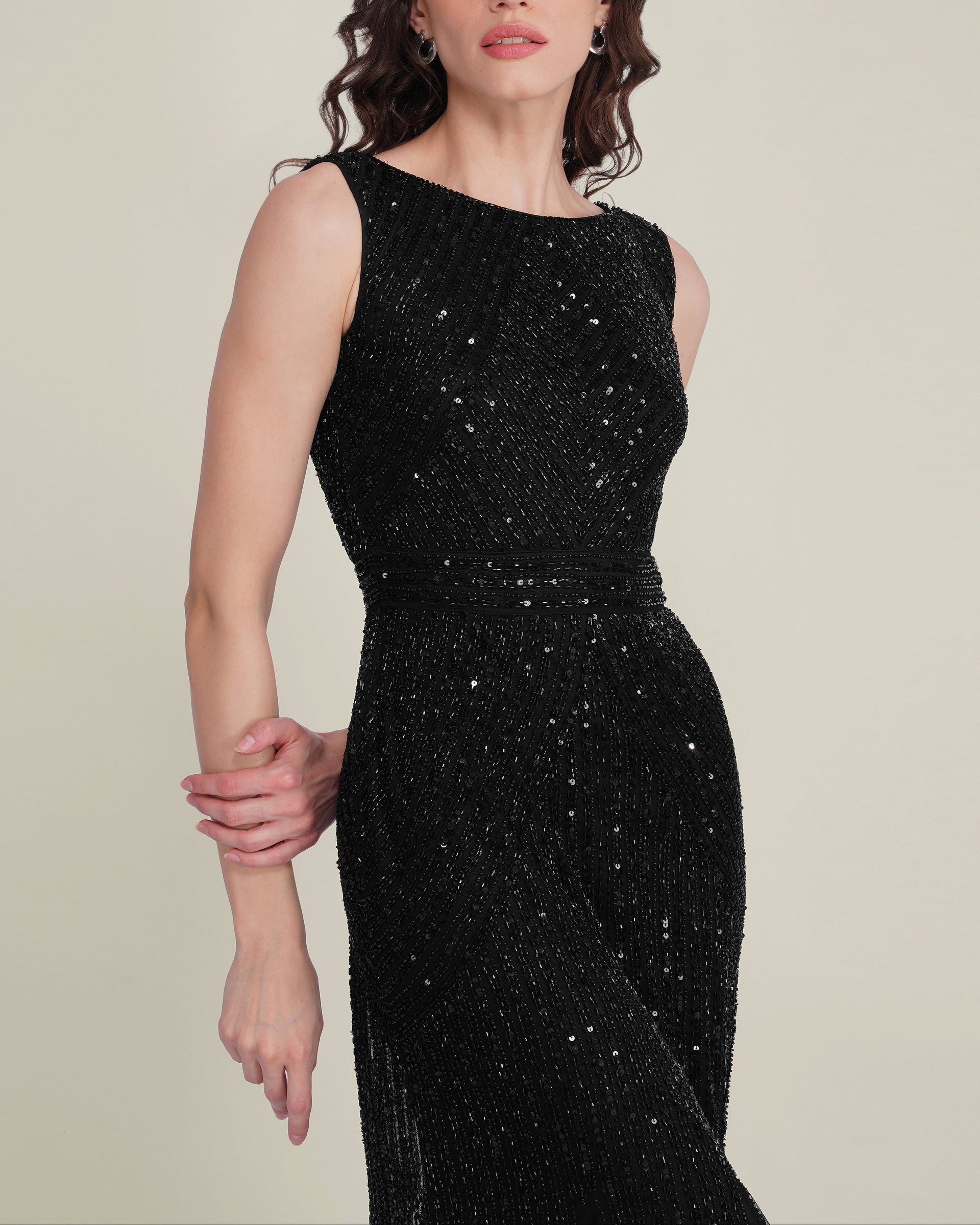 Tuvalu Embellished Maxi Dress in Black