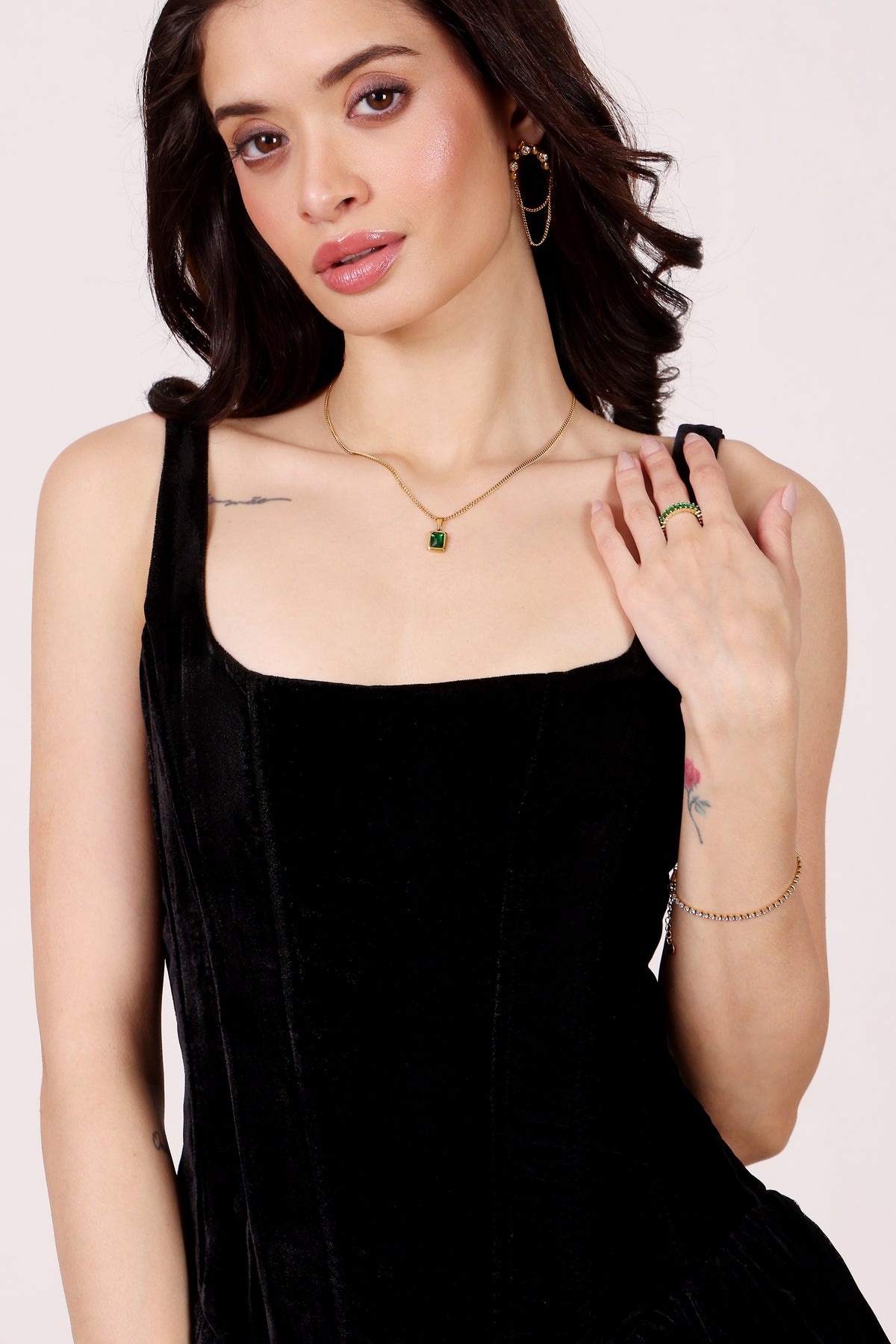 Quest Velvet Corset Mini Dress in Black