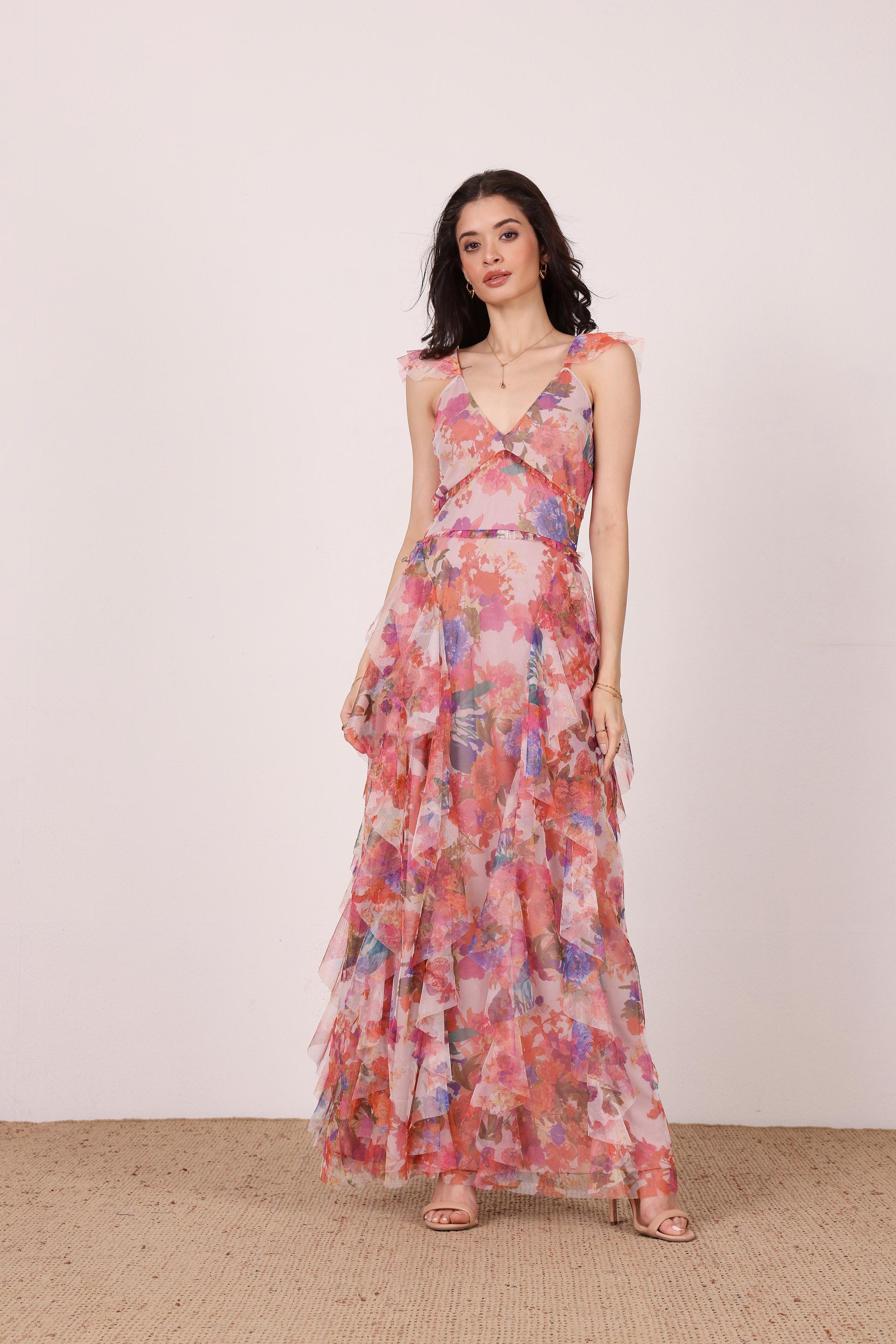 Malin Maxi Dress in Mixed Floral