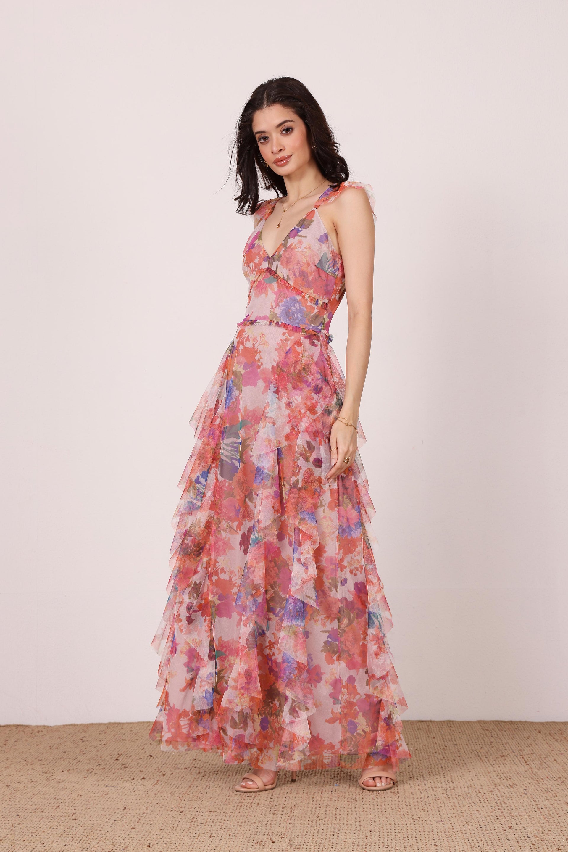 Malin Maxi Dress in Mixed Floral