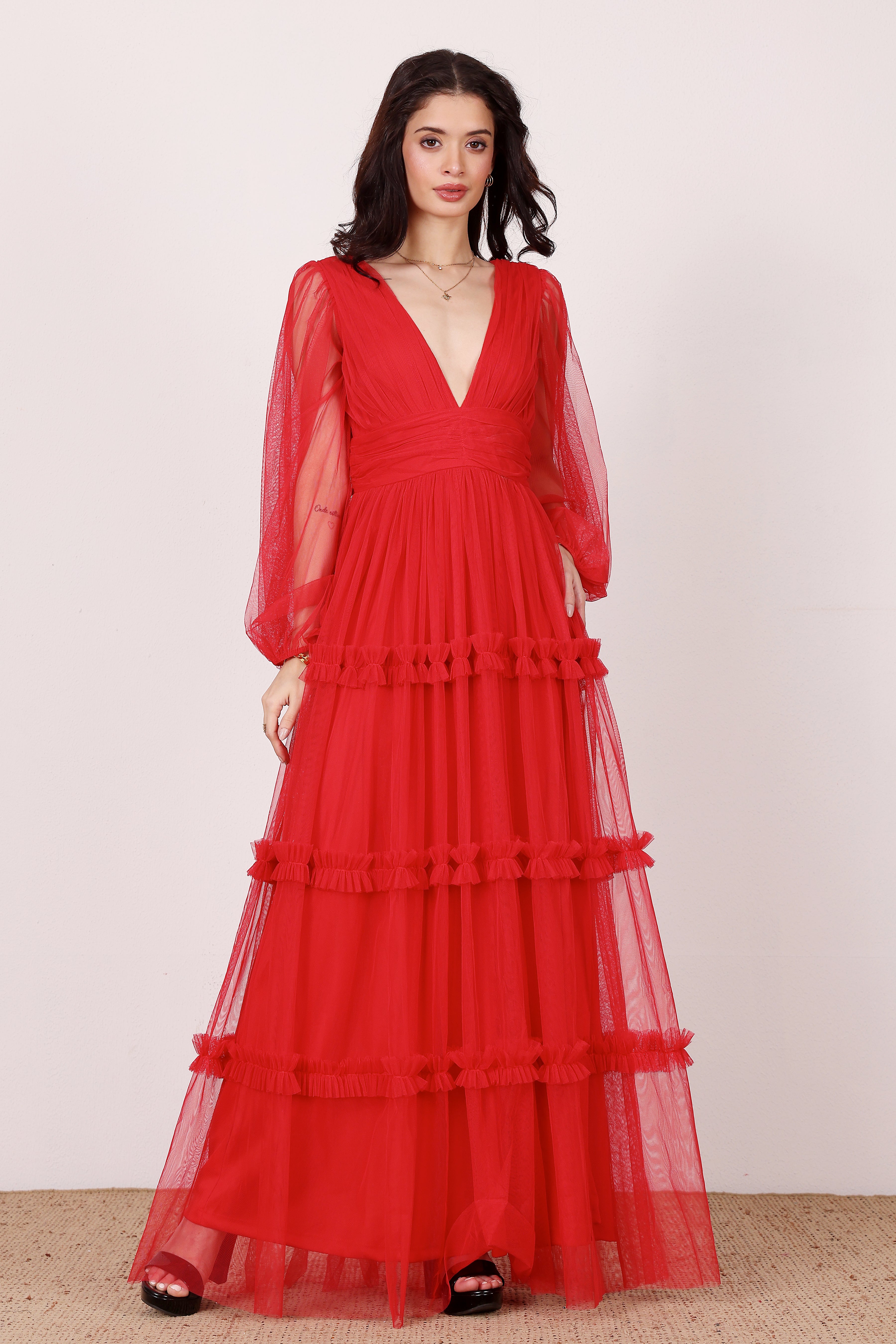Lydia Maxi Dress in Red