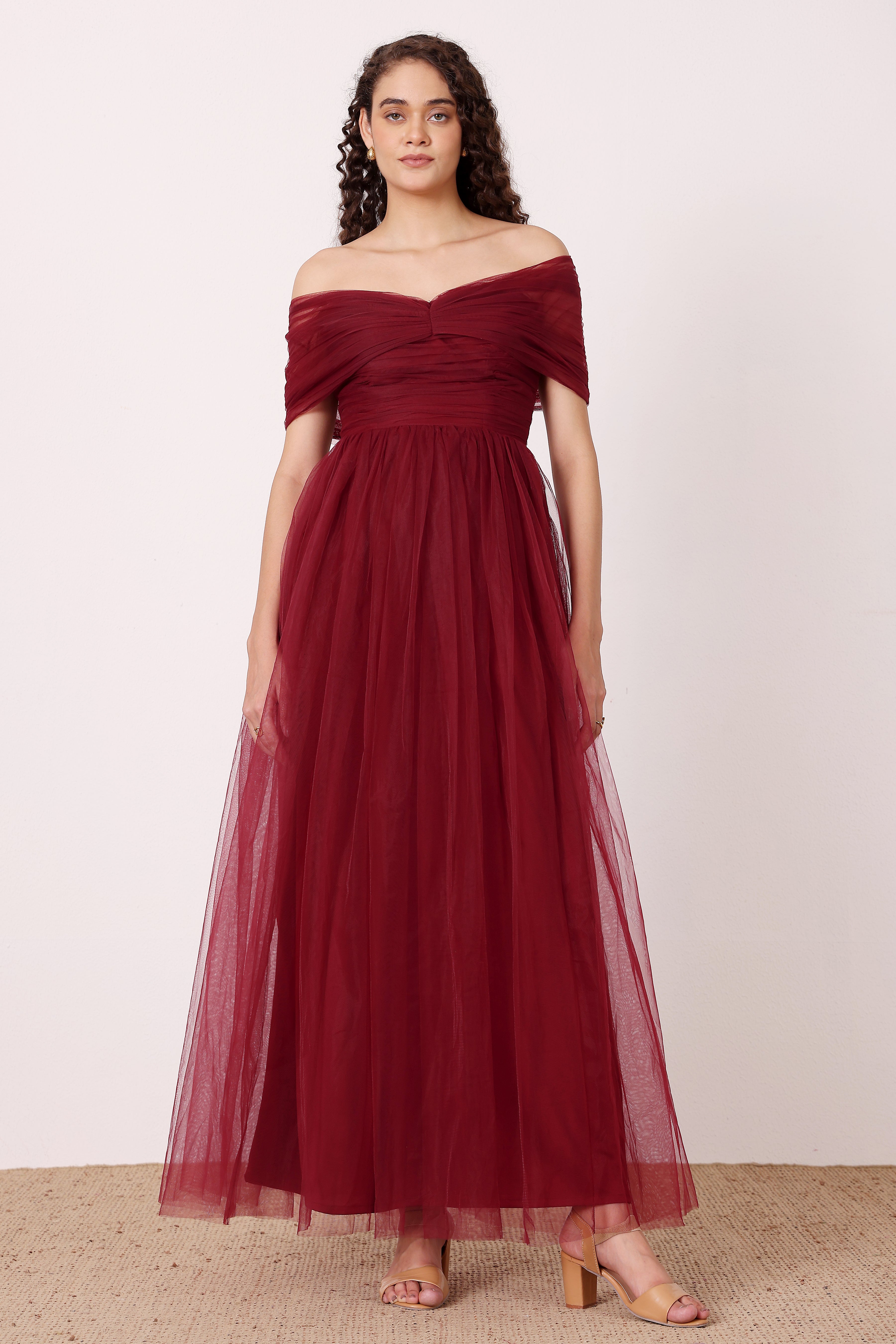 Gillian Maxi Dress in Wine