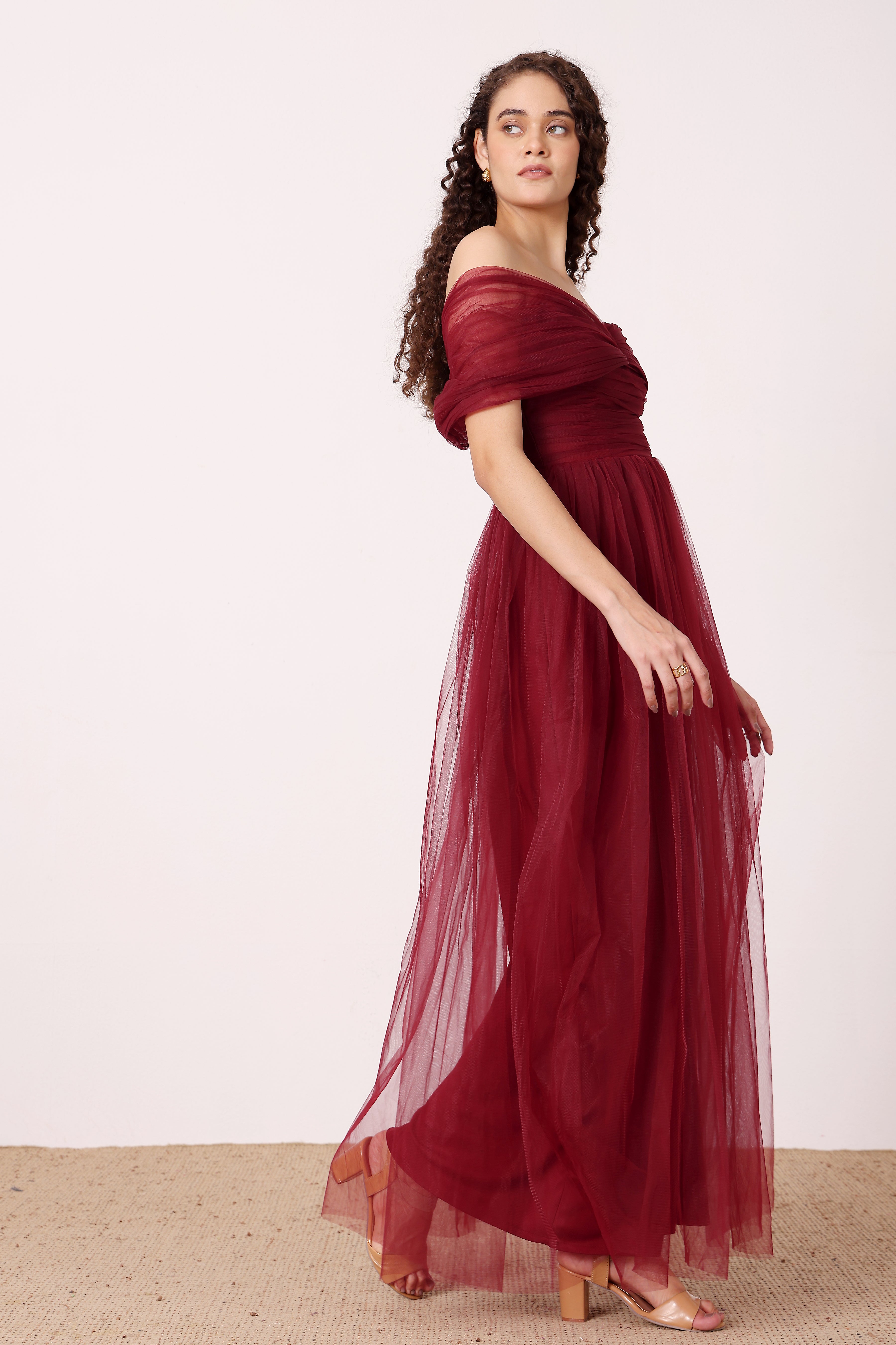 Gillian Maxi Dress in Wine