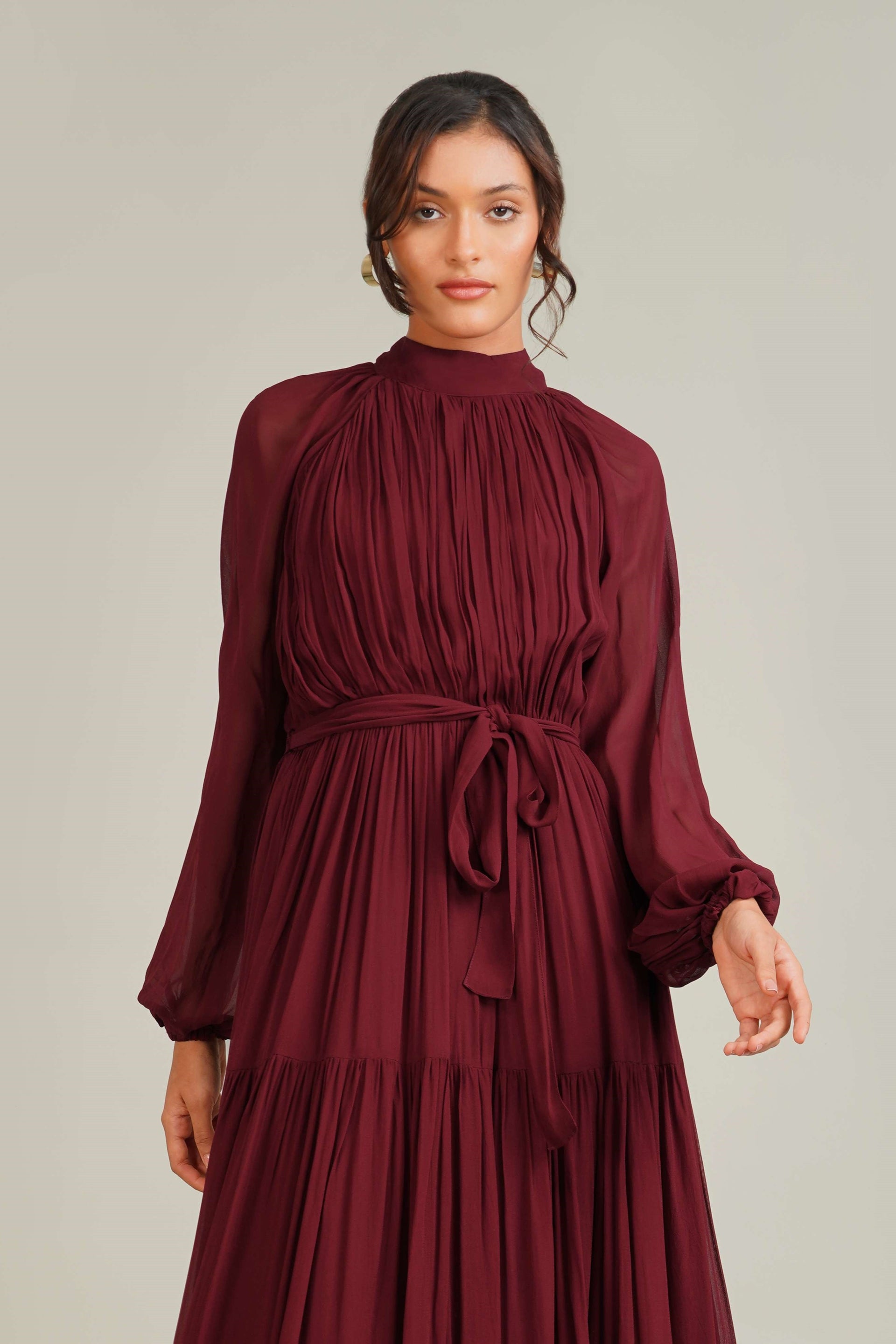 Violetta Maxi Dress in Burgundy