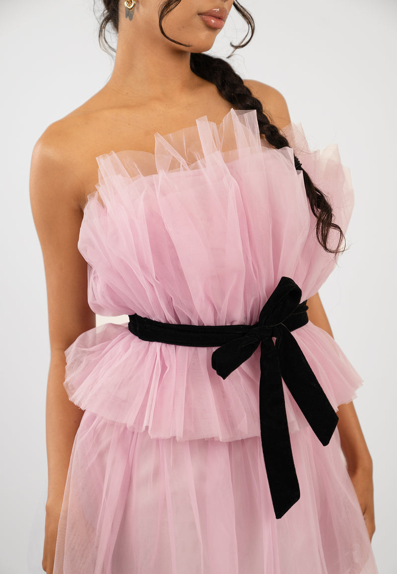 Nash Pink Tulle Mini Dress