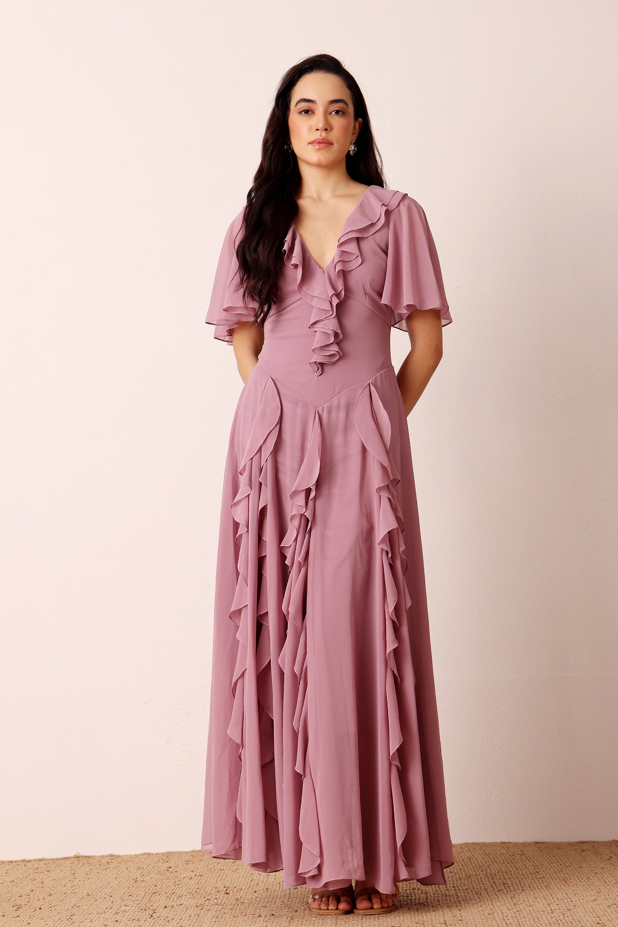 Hertia Maxi Dress in Dusty Lilac