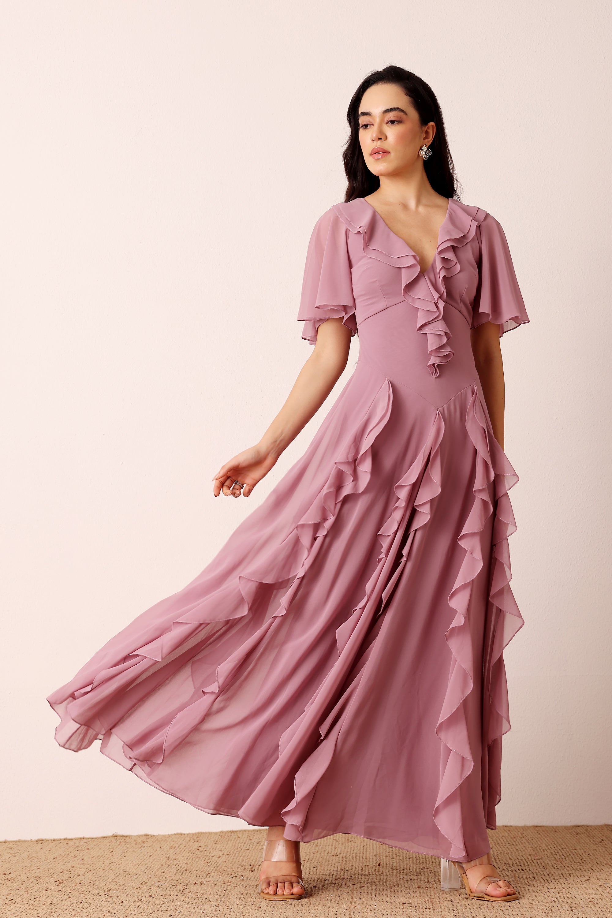 Hertia Maxi Dress in Dusty Lilac