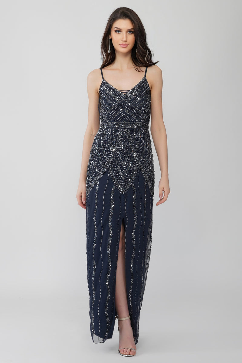 Navy store embellished dress