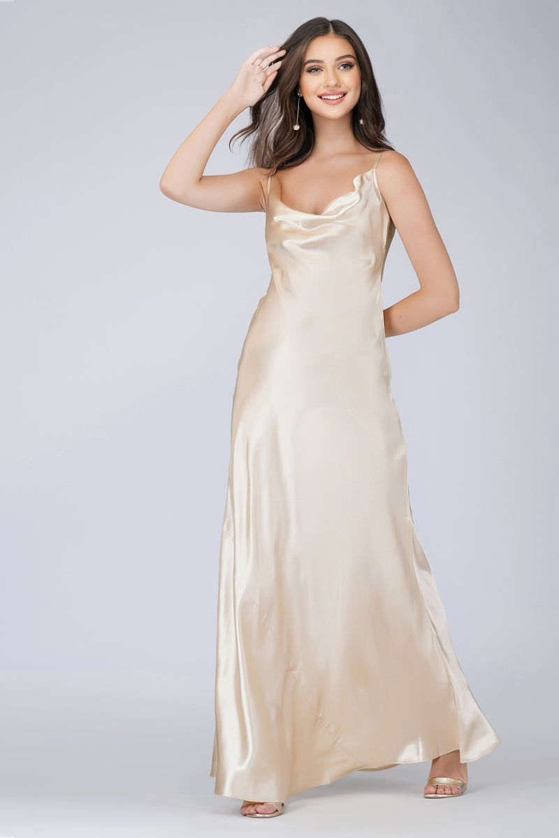 champagne bridesmaid dress