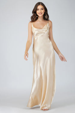 champagne bridesmaid dress