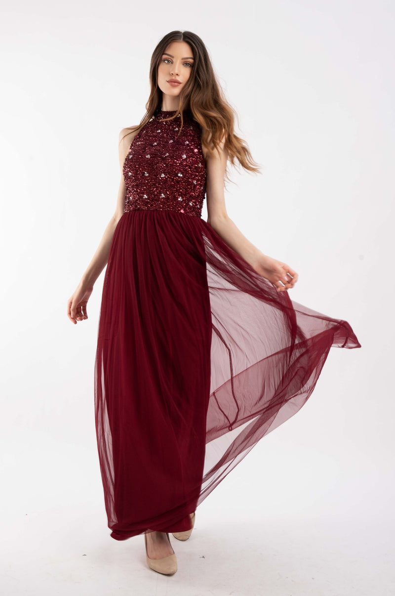 A clearance burgundy dress