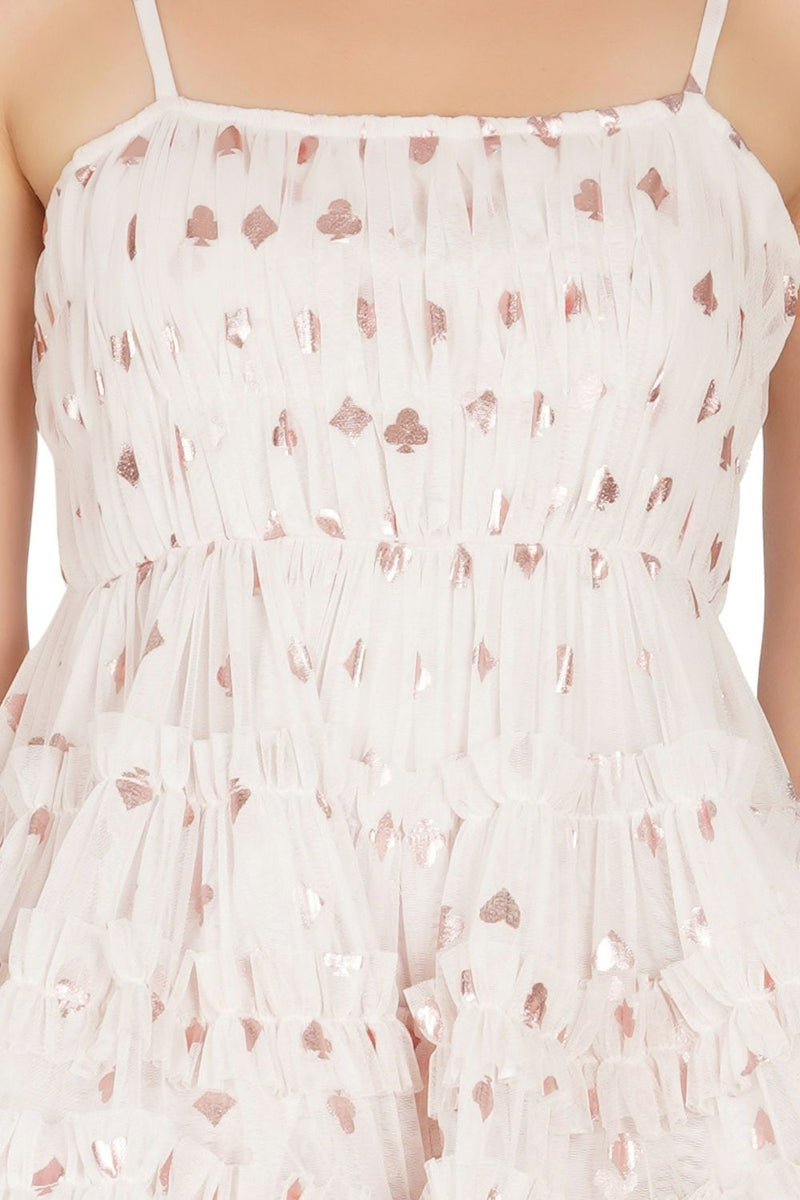 Bethan Tulle Mini in Pink Card Print
