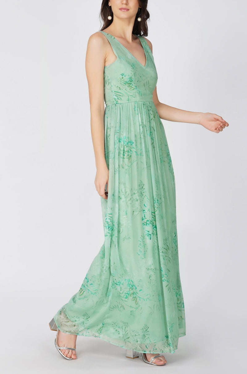 Ayden Green Printed Maxi Dress