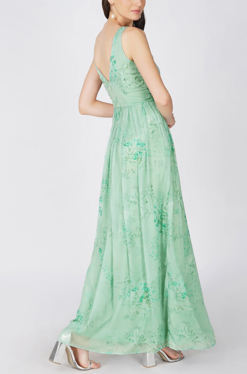 Ayden Green Printed Maxi Dress