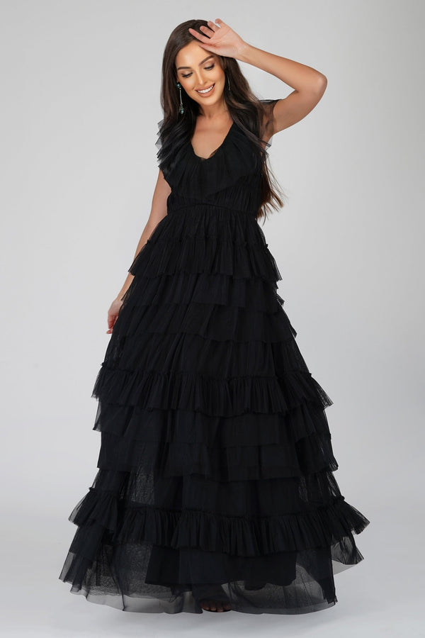 Alexandra Black Tulle Maxi Dress