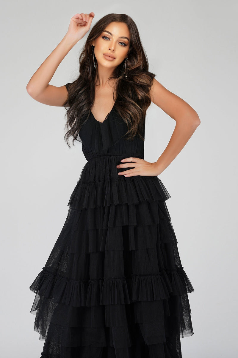 Black top tulle dress