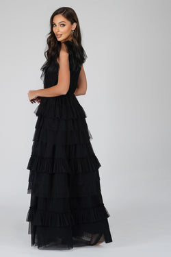 Black maxi dress with sleeves best sale uk