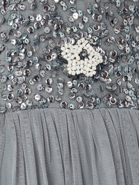 Avon Bridesmaid Maxi in Grey Lace & Beads Avon Bridesmaid Maxi in Grey Lace & Beads