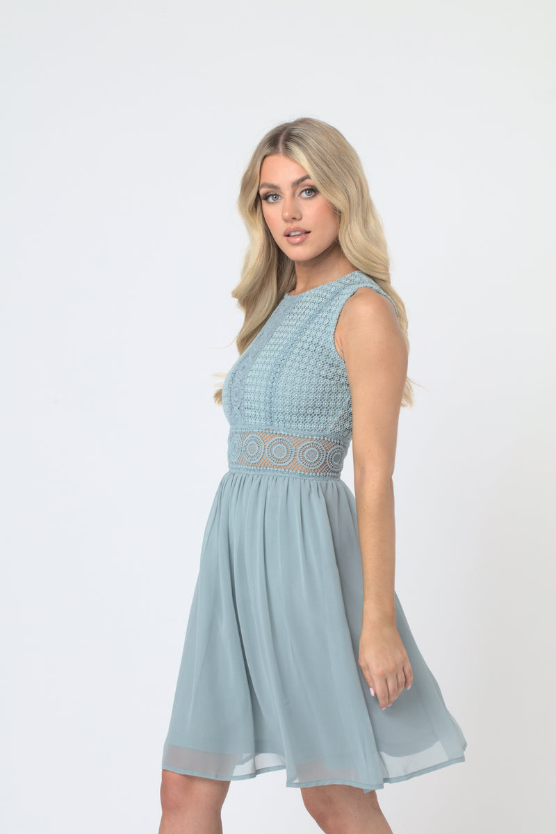Cherelle Skater in Light Teal Lace Beads