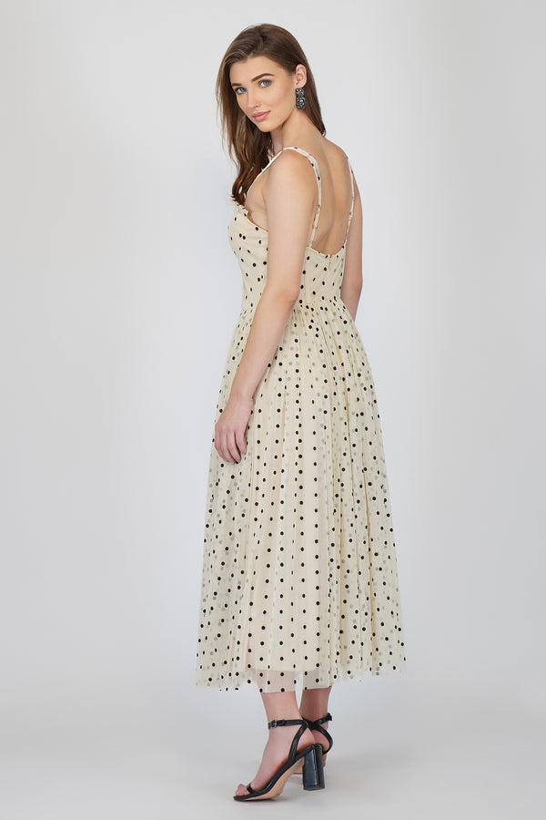 polka dot midi dress