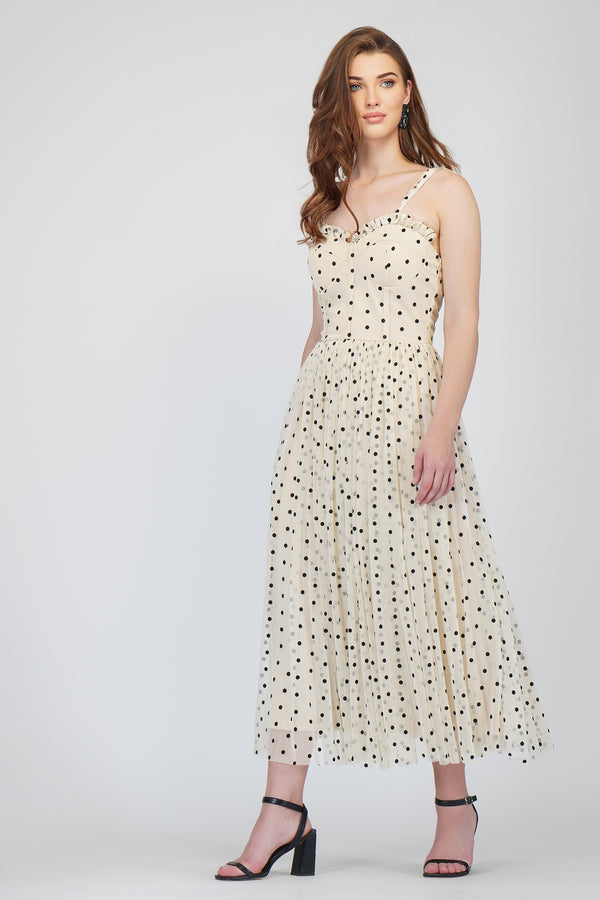 polka dot midi dress