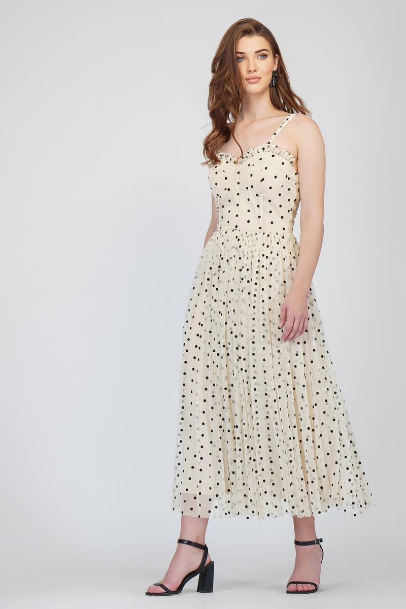 Polka dot evening dress hot sale