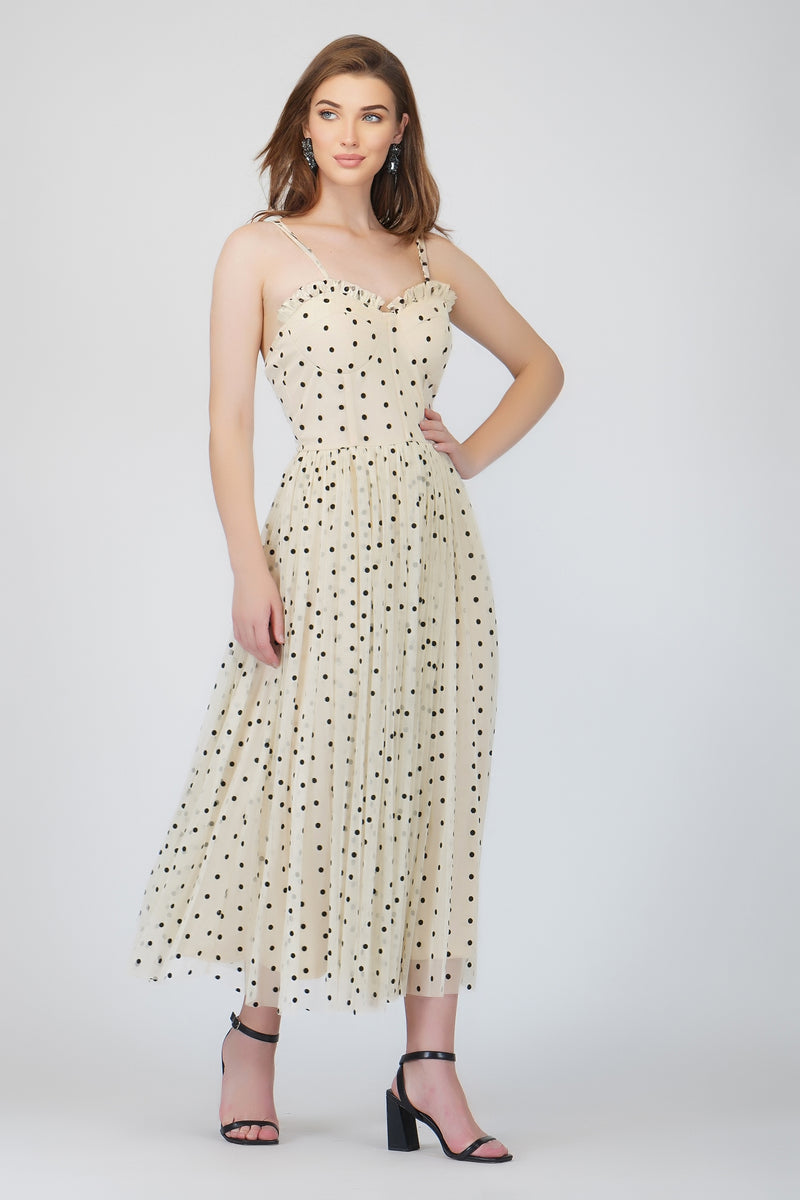 polka dot midi dress