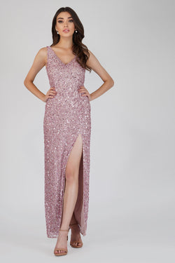 Greyson Pink Sequin Maxi Dress