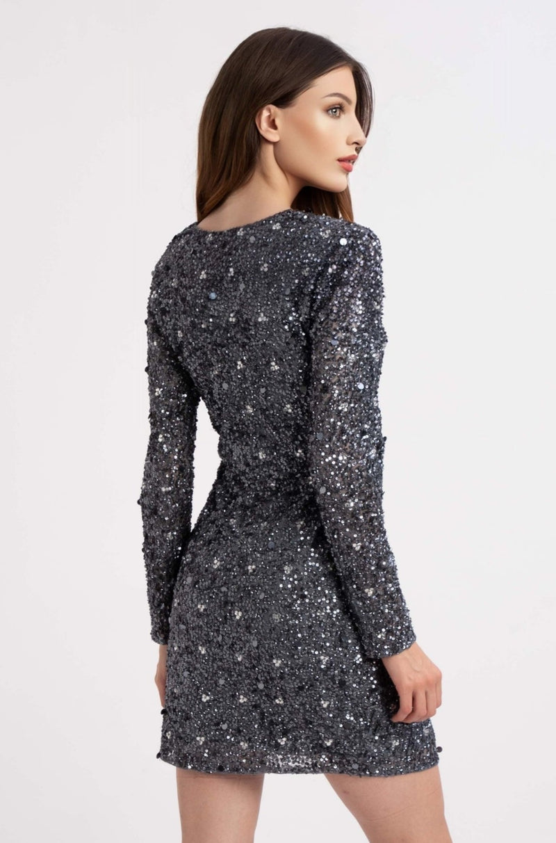Dark grey sequin dress hotsell