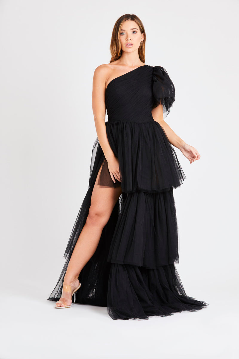 black tulle dress