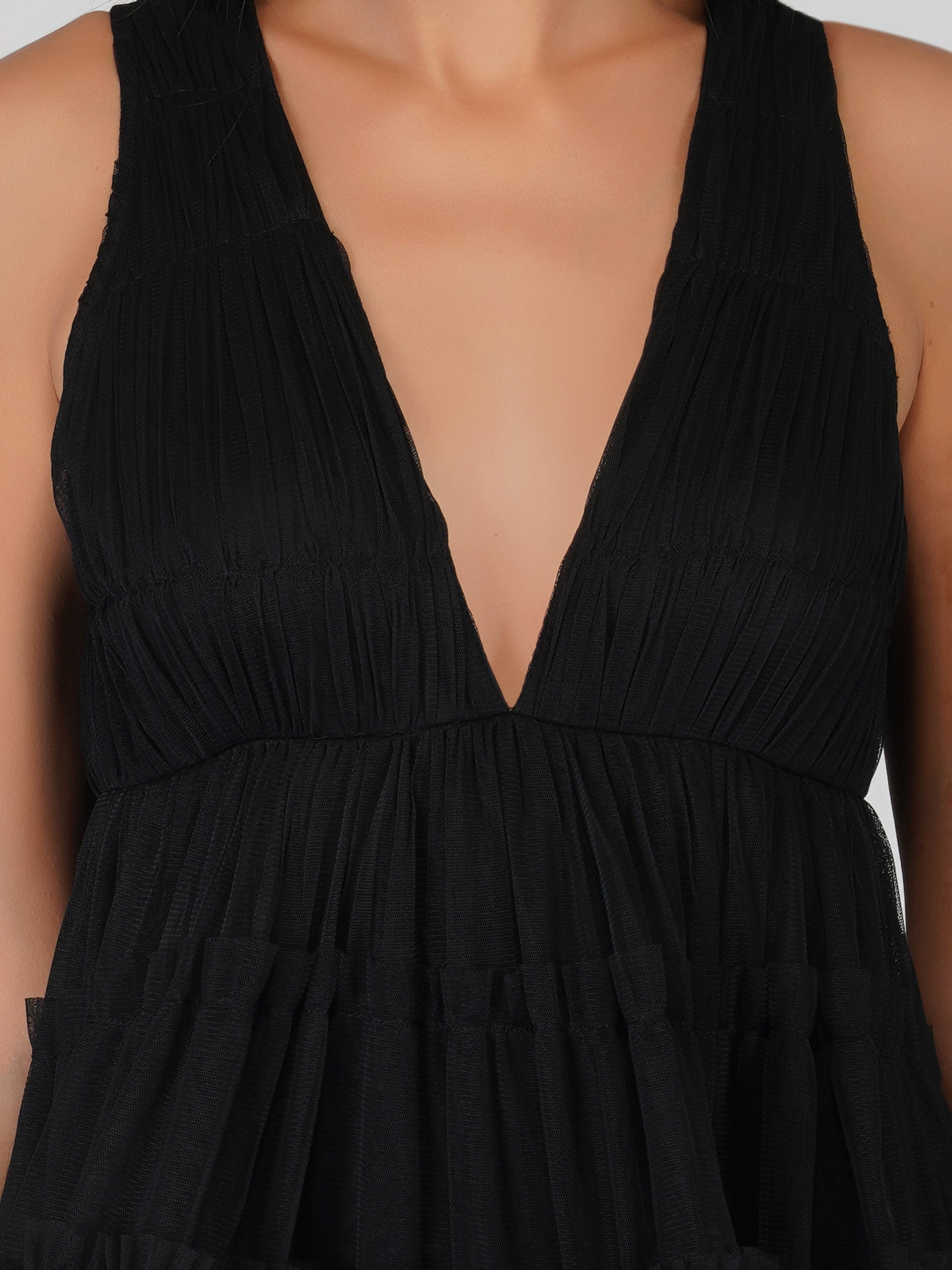 princess polly baby blue dress AllSaints Black Layered Madi Mini Dress