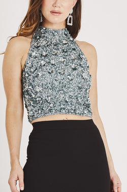 Gui Beaded Top in Teal